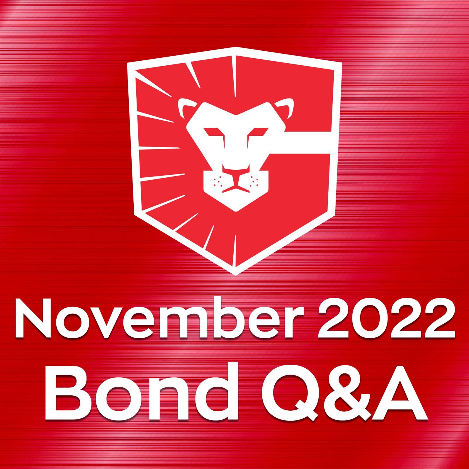 We're updating the bond Q&A, incorporating community feedback